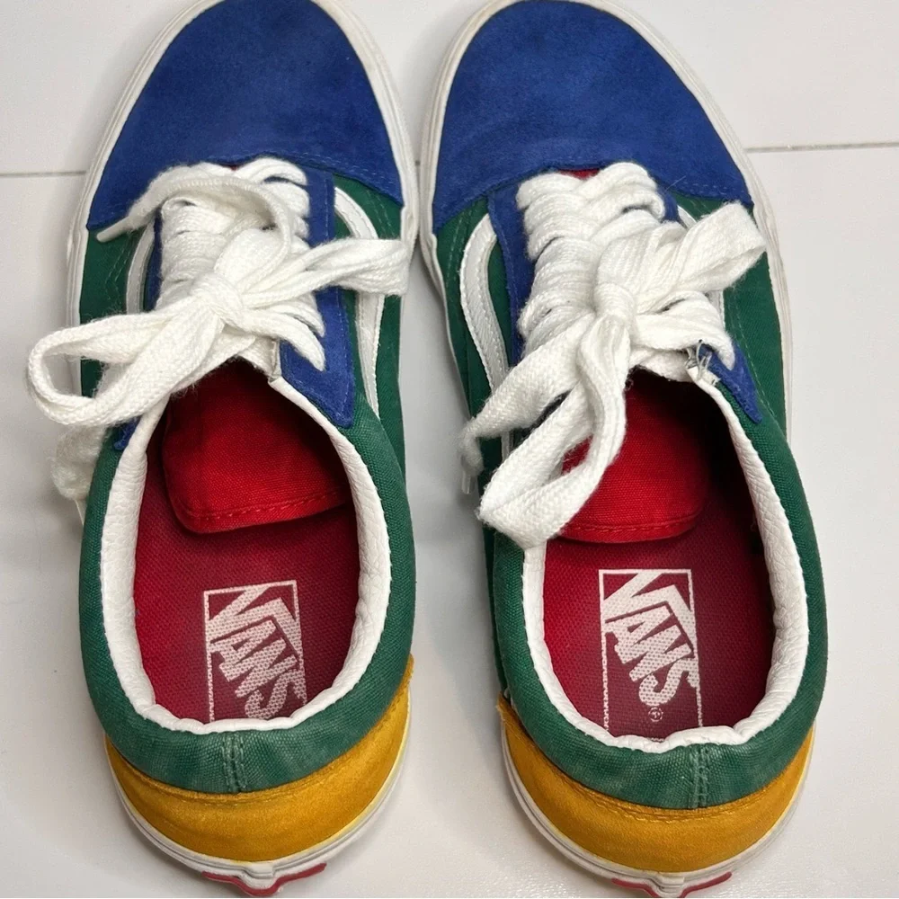 Vans Old Skool Yacht Club Blue Yellow Red and Green Sneakers Size 8